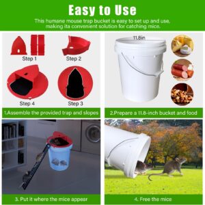 Mouse Trap Bucket (3 Pack) - Compatible with 5-Gallon Water Buckets, Indoor and Outdoor Trap Buckets, Automatic Reset Trap Bucket lid, Human Trap, Reusable Trap Bucket lid