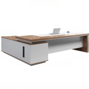 LITFAD L-Shaped Office Computer Desk with Secure Drawer, CPU Cabinet and Cord Management Modern Wood Executive Desk Writing Desk Boss Table Office Furniture, Without Chairs, 71" L x 63" W x 30" H