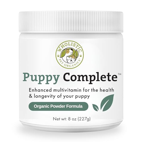 Wholistic Pet Organics Puppy Vitamins - 8 Oz - Coat Support Powder for Dogs, Dog Itching Skin Relief Powder, Skin and Coat Supplement with Omega 3