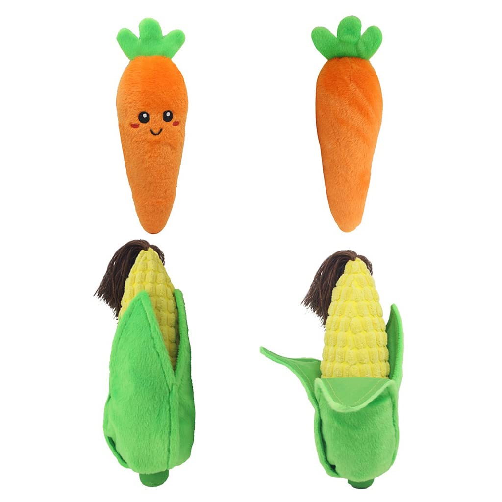 jojobasec Vegetable Plush Shape Puppy Pet for Play Chew Home Puppy Dog Owner for Puppy Breed Reducing Boredom P, carrot