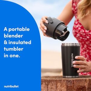 nutribullet Flip Portable Blender with Insulated Cup, Black, NBPB50350AK