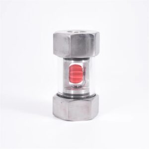 1/4" 3/8" 1/2" 3/4" 1" BSPT Female in-Line 304 Stainless Steel Window Sight Flow Indicator with Impeller Hydraulic Oil Water(1/4")