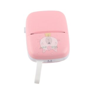 Mini Thermal Printer, Sticker Printer Connection Portable 200dpi Resolution Lightweight for Students (Pink)