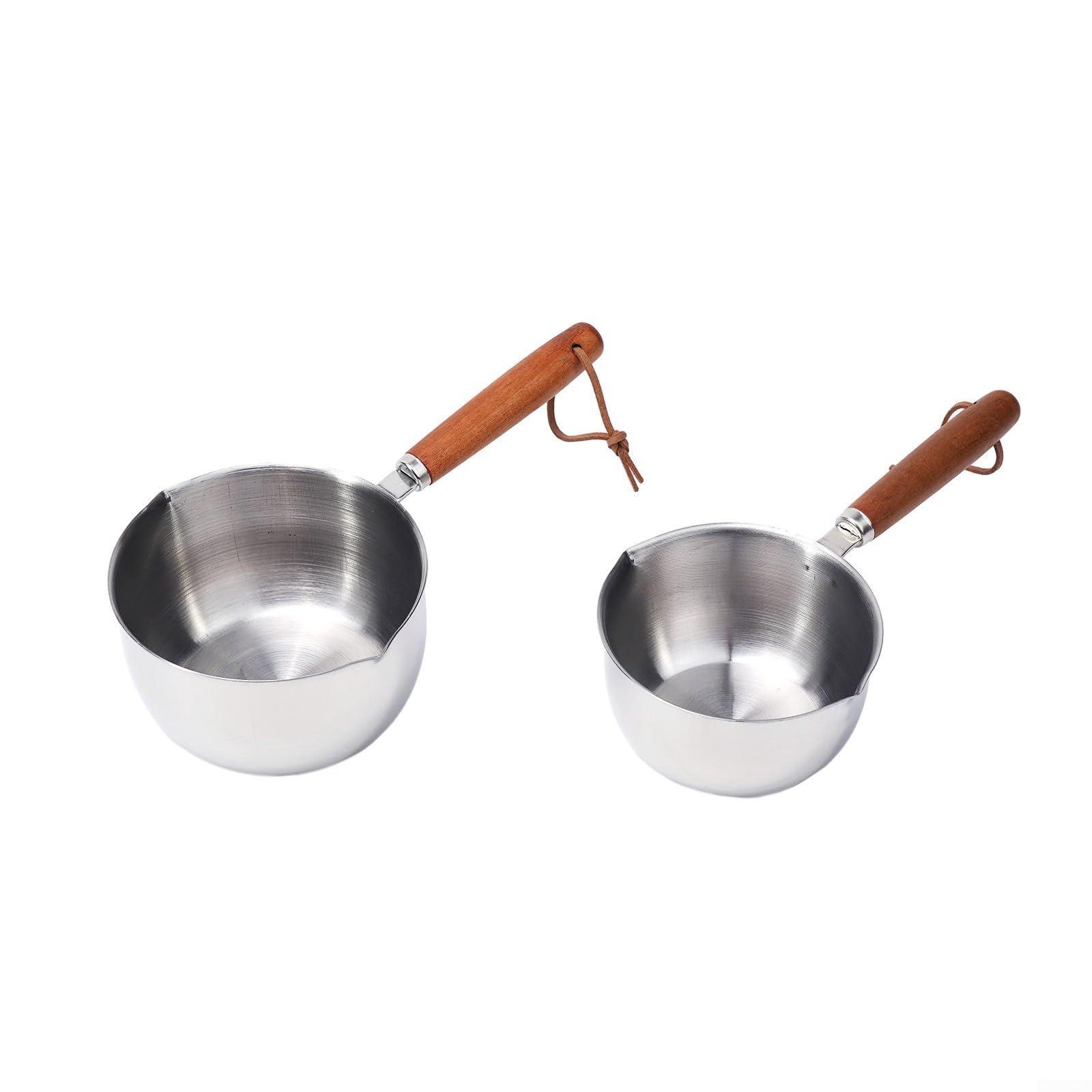 Stainless Steel Hot Oil Pan With Wooden Handle Breakfast Pot Milk Pan Small Saucepan For Making Sauces Reheating Soup Heating Milk(500ml)