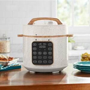 Generic The Pioneer 2 Woman 6 Qt Pressure Cooker,Linen Speckle,Wood Grain, Blinking Display, Touch Control