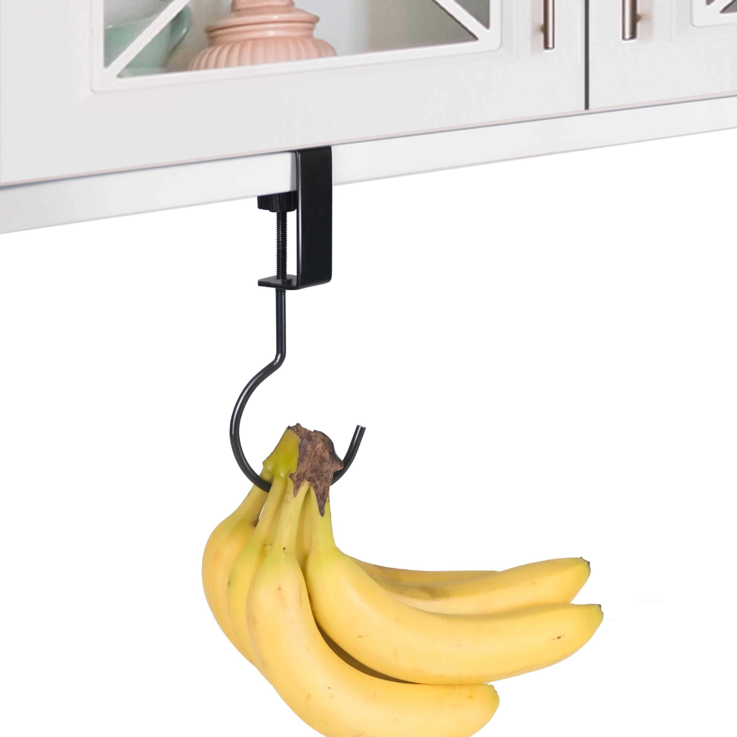 Adjustable Banana Holder for Cabinet, No Drilling No Gluing Metal Hanger for Home and Kitchen (1Pack)