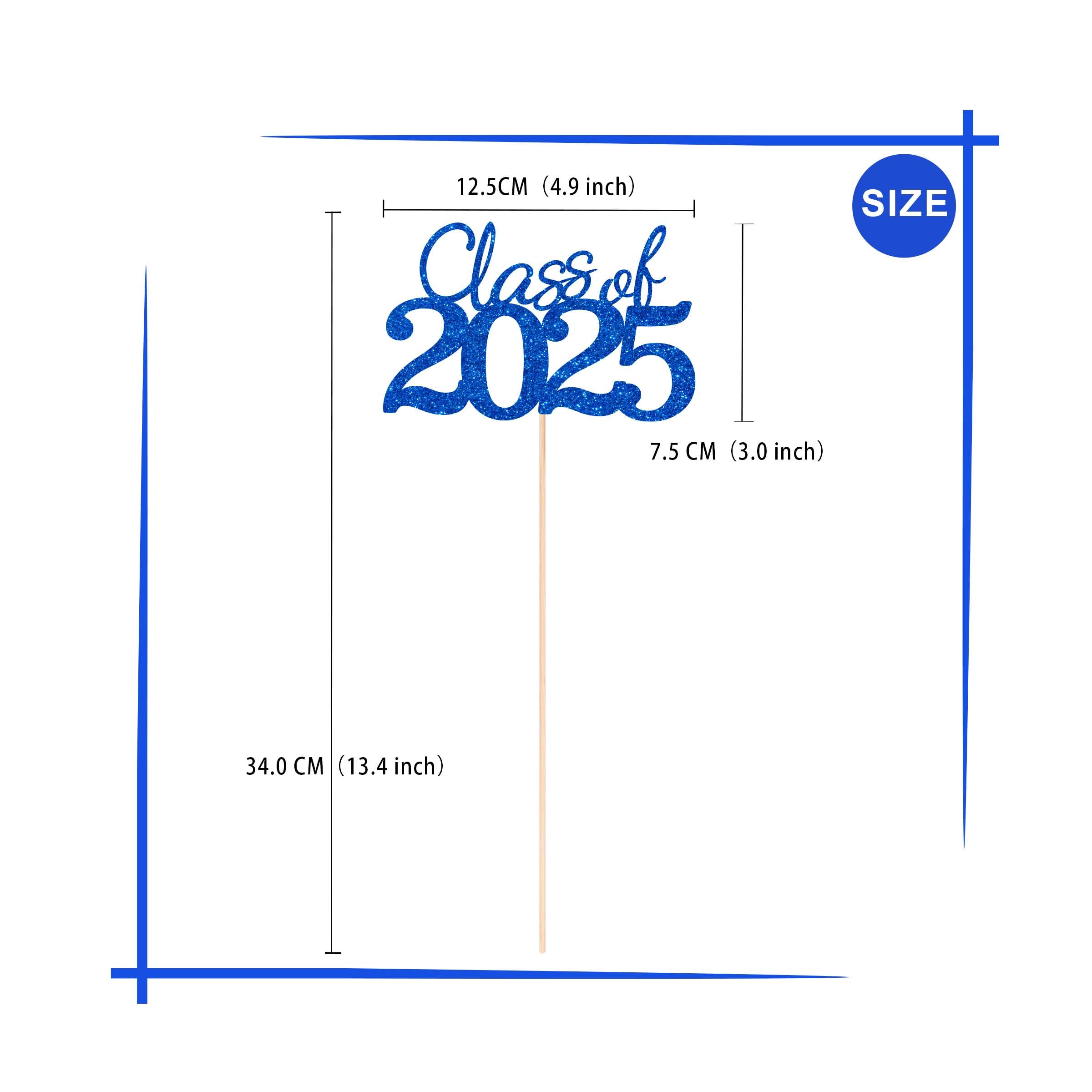 10 PCS Graduation Class Centerpieces Blue Class of 2025 Graduation Centerpieces, 2024 Graduation Centerpieces for Tables Cake Toppers