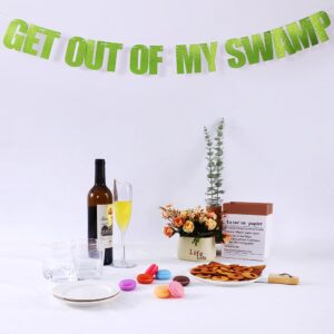 Get Out of My Swamp Banner Green Glitter Birthday Party Decorations Housewarming Party Decor Supplies for Shrek