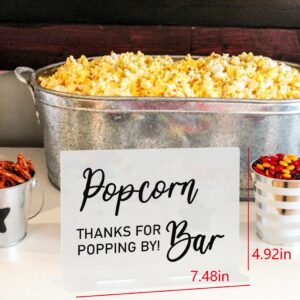 Popcorn Bar Sign, Party Favors Popcorn Table Signs Decor, Birthday Wedding Party Decoration, Halloween Snacks Sign, Christmas Treats Sign, Arylic Office Bar Decorations