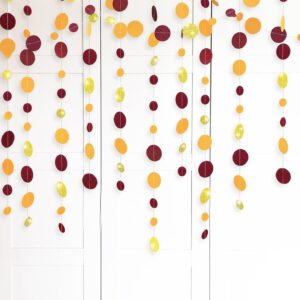 Fall Birthday Party Decorations/Fall Bridal Shower Decorations Thanksgiving Party Decorations Burgundy Orange Gold Circle Paper Garlands/Fall Party Decorations