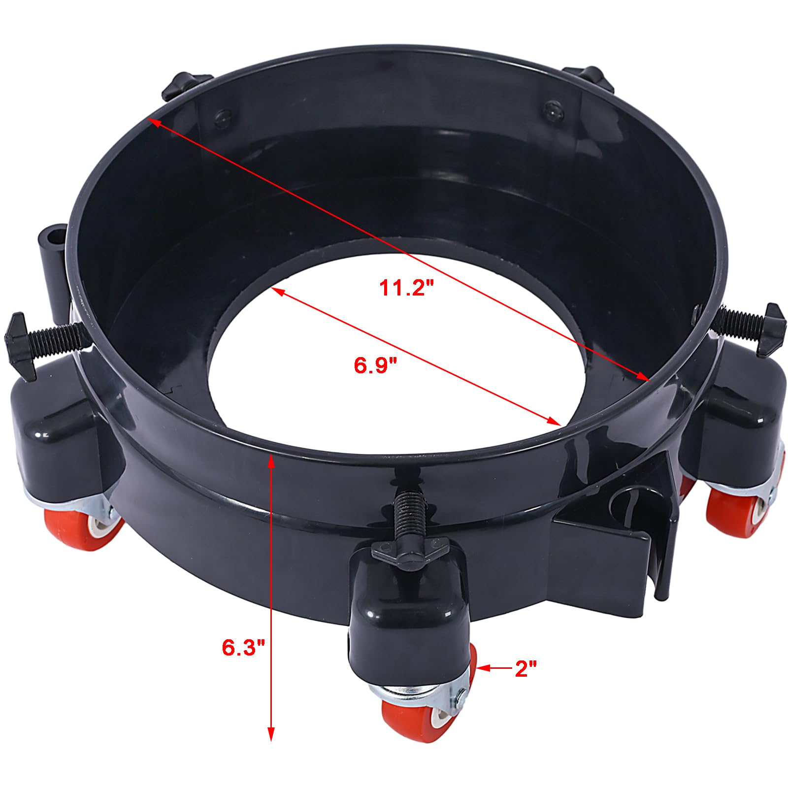 5 Gallon Bucket Dolly with 5 Smooth-Rolling Swivel Casters, 250 lbs, No Tip or Spilling for 5 Gallon Bucket and Flowerpot, 11.2" Inside Diameter