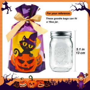 HRX Package 50pcs Halloween Treat Bags, 5.8x9x2.4 inch Drawstring Candy Bags Small Goodie Bags for Trick or Treat