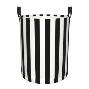 black and-white stripes cartoon cute laundry hamper circular laundrys basket waterproof foldable storage clothes bag