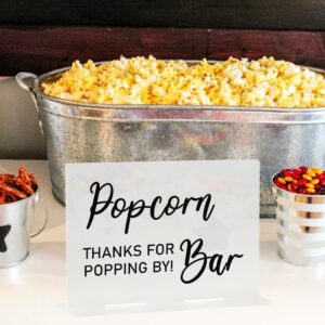 popcorn bar sign, party favors popcorn table signs decor, birthday wedding party decoration, halloween snacks sign, christmas treats sign, arylic office bar decorations