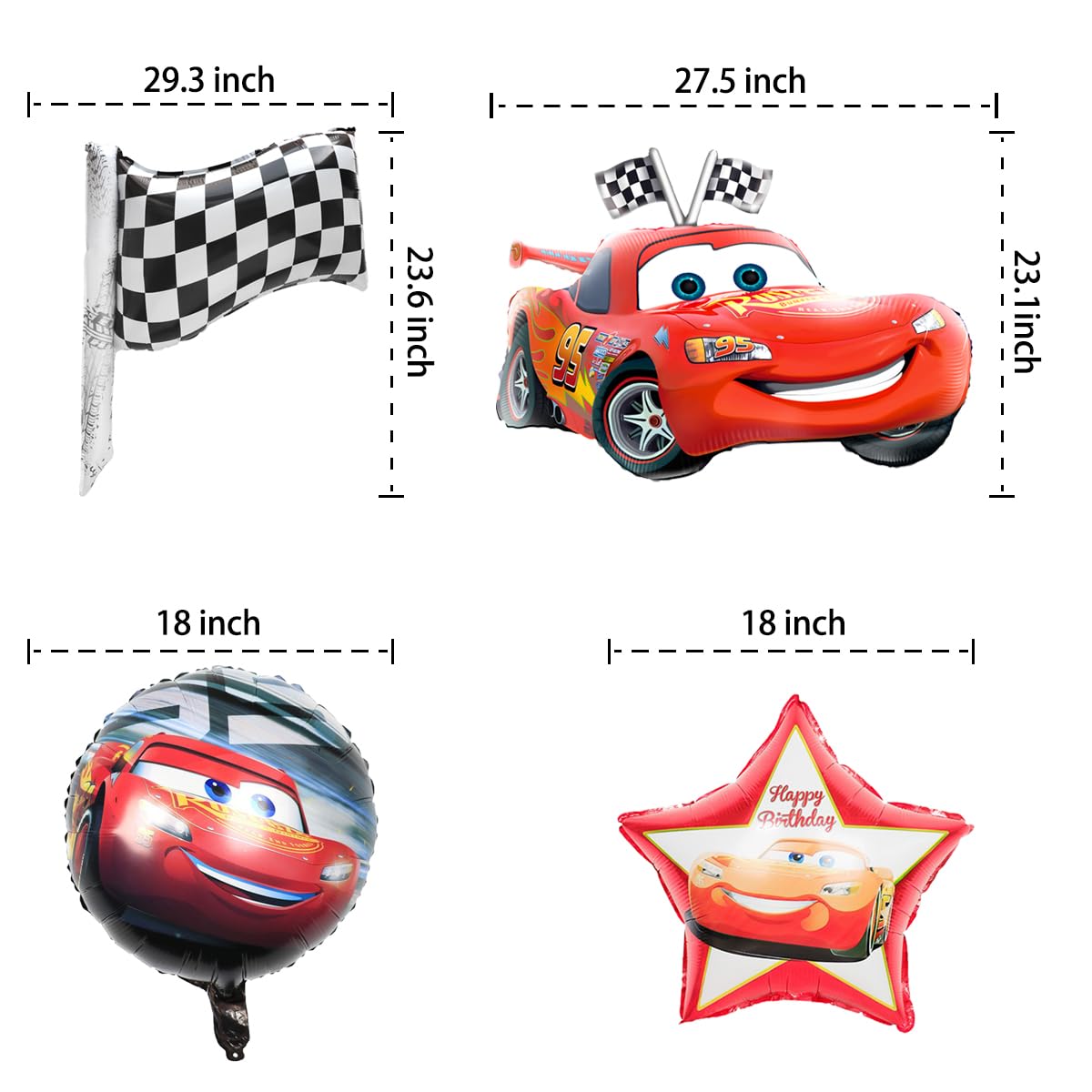 Cars Balloons, Cars Party Supplies, Cars Birthday Decorations for Boys and Girls