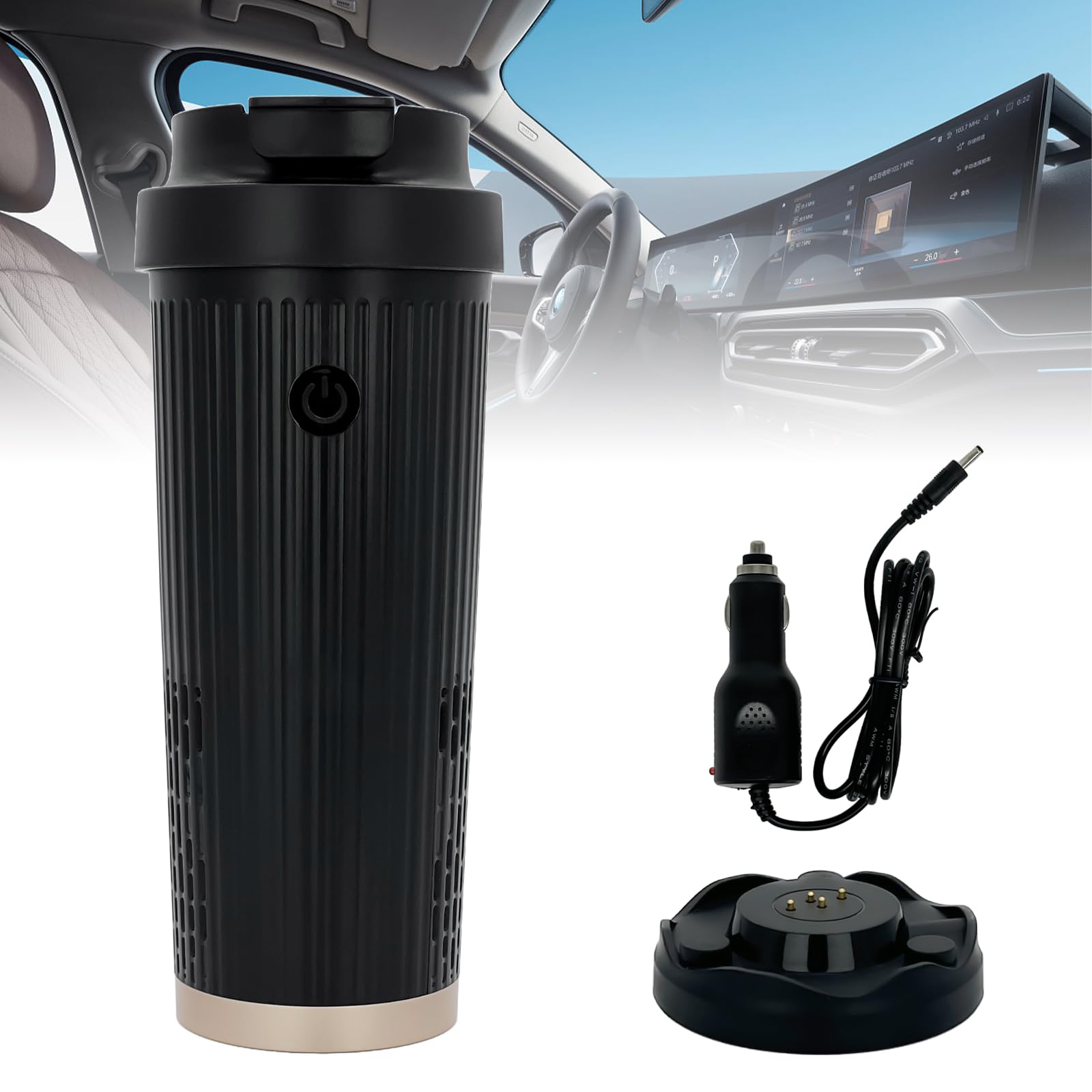 LILOOVKE Smart Cup Car Electric Cooling and Heating Cup 12V Car Travel Heating Cup Smart Coffee Mug 12oz Insulated Mug for Car/Office/Home/Travel Multi-function Temperature Control Electric Kettle