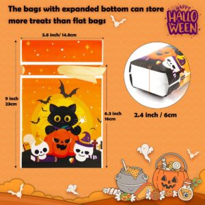 HRX Package 50pcs Halloween Treat Bags, 5.8x9x2.4 inch Drawstring Candy Bags Small Goodie Bags for Trick or Treat