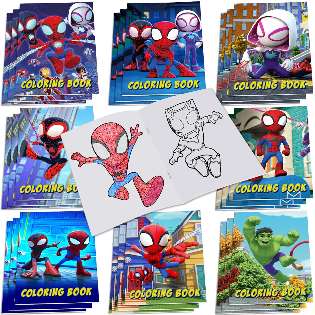 Spidey Party Supplies, 24Pcs Coloring Books for Spidey Birthday Party Favors Gifts, Goodie Bag Stuffers, Classroom Rewards, 8 Styles