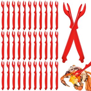 lainballow 30 pcs crab legs crackers, crab pick tools set, seafood cracker tools, easy opener shellfish picks knife for seafood lobster crab shrimp(red)