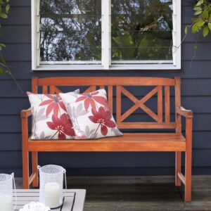 VINGLI 47” Outdoor Bench Acacia Wood Porch Bench, Wooden Bench Outdoor for Poolside Balcony Backyard