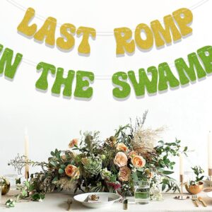 Last Romp in The Swamp Banner,Swamp Theme Party Decor,Bachelorette Party Decorations,Funny Swamp Bridal Shower Party Decor Supplies Gold & Green