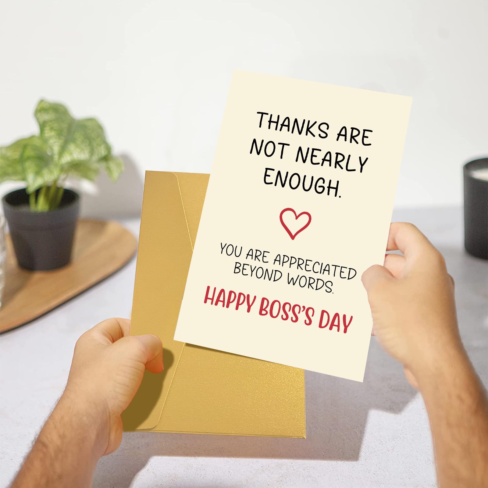 Funny Boss’s Day Card for Men Women, Boss Appreciation Card from Employee, Happy Boss Day Card Gift for Mentor Employer Leader, Thanks Are Not Nearly Enough