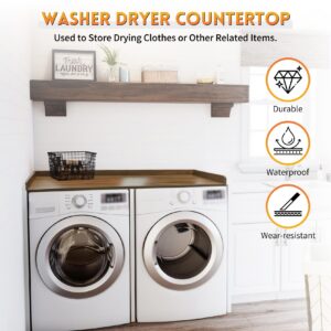 Washer Dryer Countertop, Laundry Countertop, Laundry Cover for Washer and Dryer Wood, with Edge Rails 27.5" x 54", Release Your Laundry Room, Table Top for Washer and Dryer - Walnut (Retro Brown)