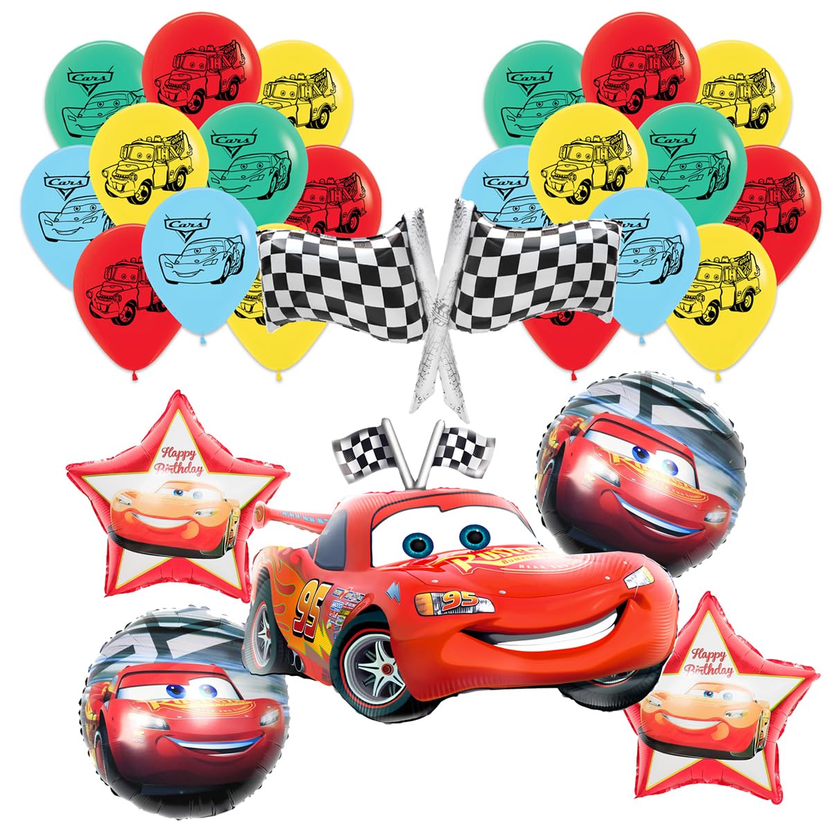 Cars Balloons, Cars Party Supplies, Cars Birthday Decorations for Boys and Girls