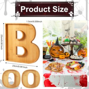 PEUTIER 3pcs Halloween Charcuterie Board, BOO Halloween Cheese Board Wooden Halloween Serving Platter Snack Trays Dinnerware Cookware for Home Kitchen Candy Cookie