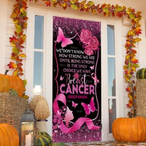 Breast Cancer Decorations Breast Cancer Awareness Door Cover October Pink Ribbon Decor Breast Cancer Decorations for Home Office Party