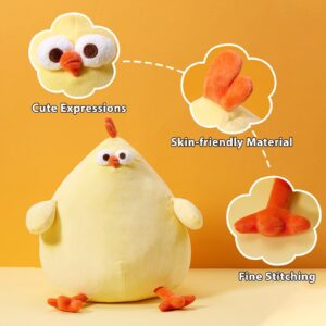 MINISO 12.2" Dundun Series Chubby Chicken Plush Toy Stuffed Animals Soft and Adorable Throw Pillow Doll Toy for Boys Girls