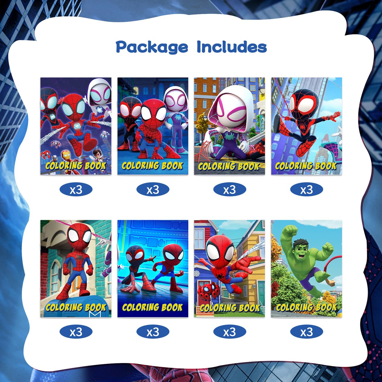 Spidey Party Supplies, 24Pcs Coloring Books for Spidey Birthday Party Favors Gifts, Goodie Bag Stuffers, Classroom Rewards, 8 Styles