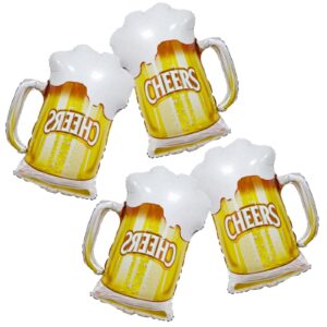 4pcs beer cup balloons foil aluminum beer mug cheers balloon birthday party decorations bridal shower wedding themed party supplies for woman man