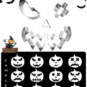 JVAENOUSN Halloween Pumpkin Carving Kit 12 Pcs Pumpkin Carving Tools Easy Professional Pumpkin Carving Cookie Cutters Stencils for Family Adults