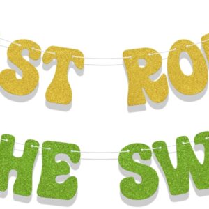 Last Romp in The Swamp Banner,Swamp Theme Party Decor,Bachelorette Party Decorations,Funny Swamp Bridal Shower Party Decor Supplies Gold & Green