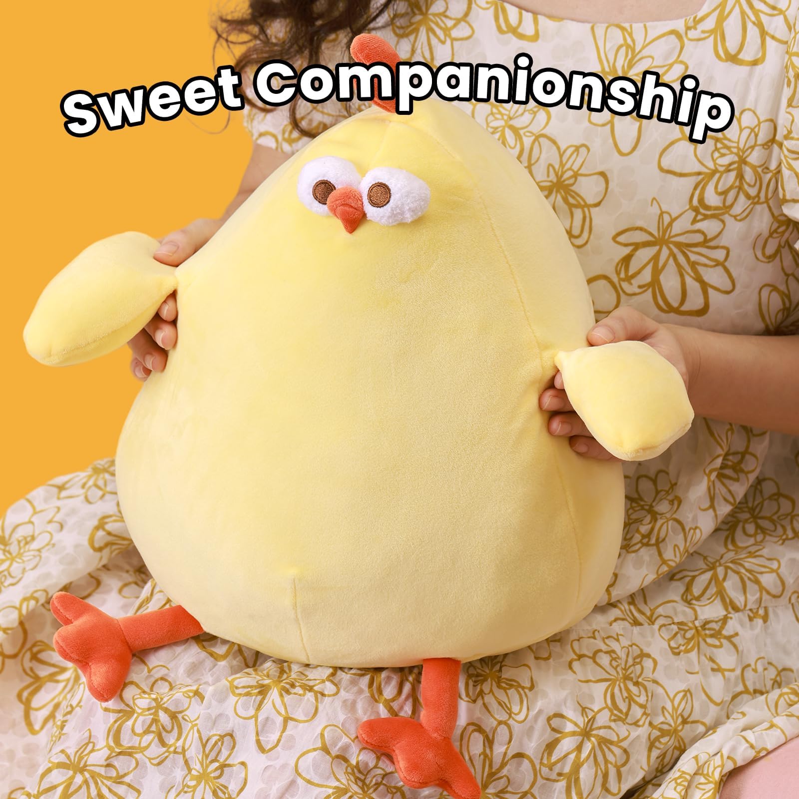 MINISO 12.2" Dundun Series Chubby Chicken Plush Toy Stuffed Animals Soft and Adorable Throw Pillow Doll Toy for Boys Girls