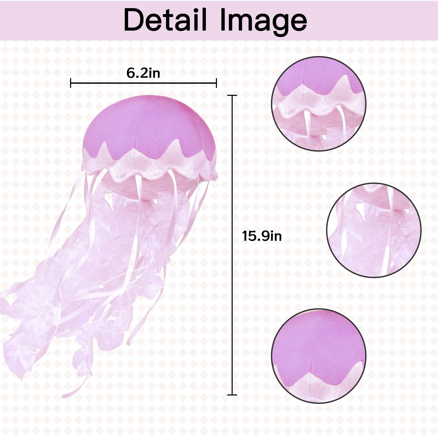 KAYBOBEZK Jellyfish Plush, Jellyfish Stuffed Animal Toy, Simulation Cute Pink Jelly Fish Plush Pillow Room Decor Toy, Unique Plush Gifts for Kids