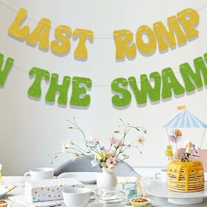 Last Romp in The Swamp Banner,Swamp Theme Party Decor,Bachelorette Party Decorations,Funny Swamp Bridal Shower Party Decor Supplies Gold & Green