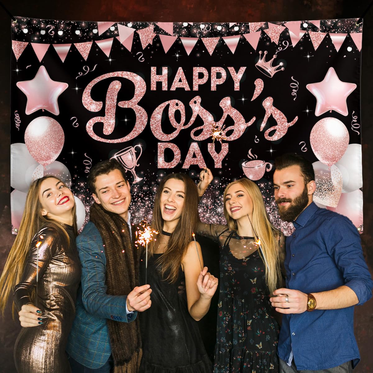 Boss Day Decorations Happy Boss Day Backdrop Boss's Day Banner Boss Lady Decor Happy Boss Day Decoration for Office