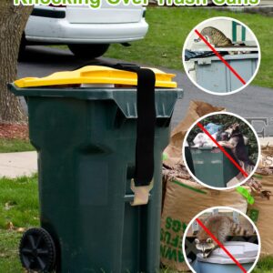 Bear Proof Trash Can Lid Lock, Universal Adjustable Garbage Can Locks for Raccoons Squirrels Dogs, No-Drill Trash Bin Security Strap Outdoor to Prevent Animals and Strong Winds (2)