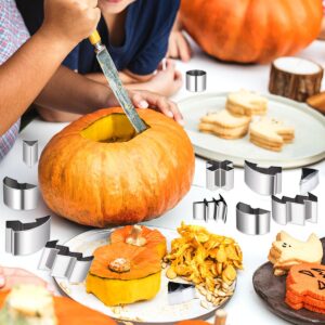 JVAENOUSN Halloween Pumpkin Carving Kit 12 Pcs Pumpkin Carving Tools Easy Professional Pumpkin Carving Cookie Cutters Stencils for Family Adults