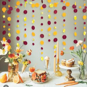 Fall Birthday Party Decorations/Fall Bridal Shower Decorations Thanksgiving Party Decorations Burgundy Orange Gold Circle Paper Garlands/Fall Party Decorations