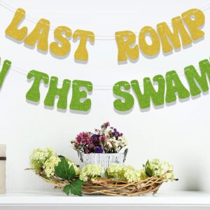 Last Romp in The Swamp Banner,Swamp Theme Party Decor,Bachelorette Party Decorations,Funny Swamp Bridal Shower Party Decor Supplies Gold & Green