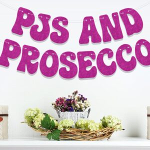 Pjs And Prosecco Banner,Bachelorette Party Decor,Bridal Shower Decoration With Diamond Ring,Prosecco Wedding Party Decorations Supply Rose Red