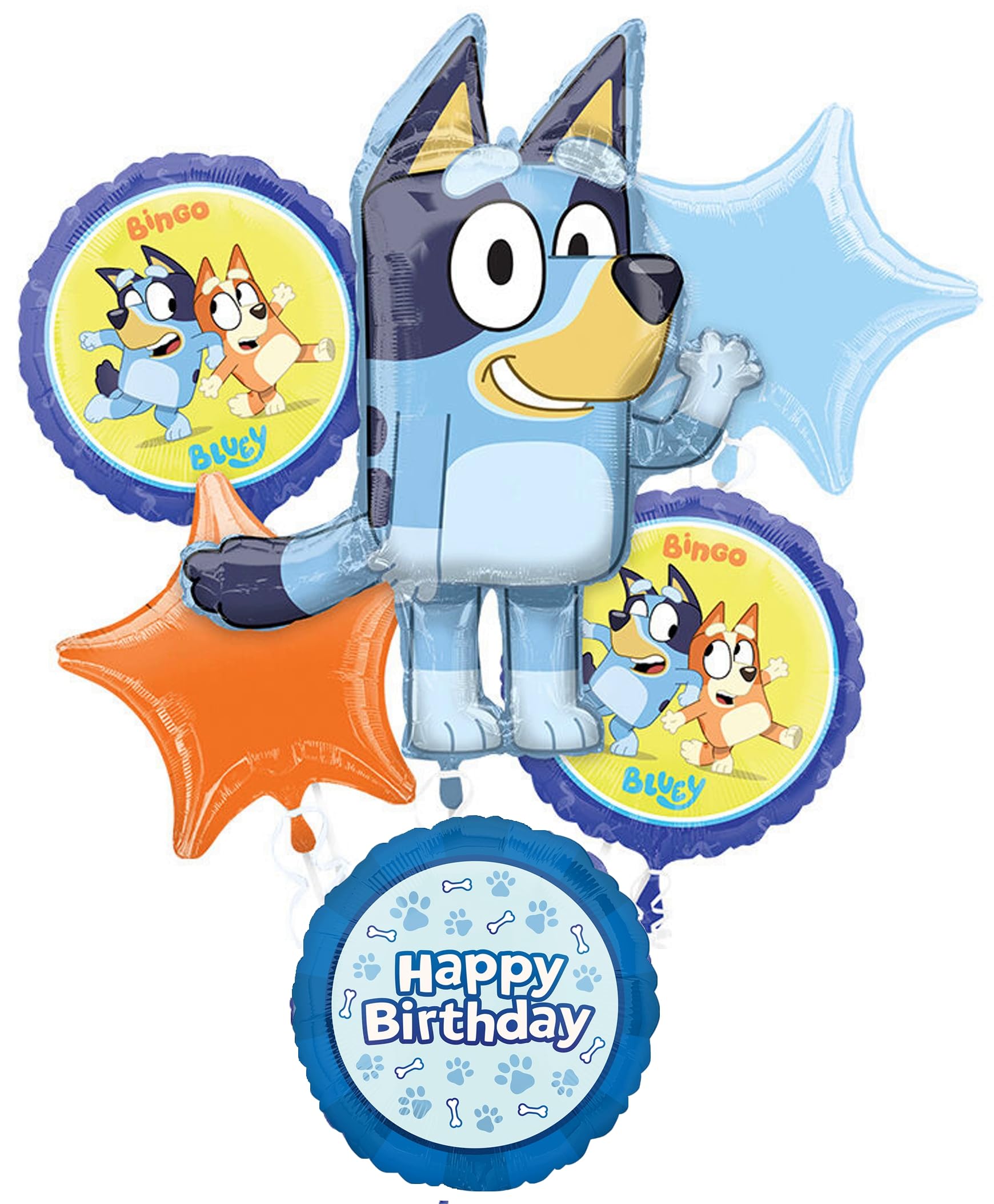 Anagram Bluey Birthday Party Supplies Foil Balloon Bouquet Decorations