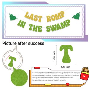 Last Romp in The Swamp Banner,Swamp Theme Party Decor,Bachelorette Party Decorations,Funny Swamp Bridal Shower Party Decor Supplies Gold & Green