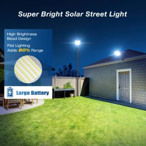 2000W Solar Street Lights Outdoor, Wide Angle Solar Lights Outdoor Waterproof Solar Street Light Dusk to Dawn, Solar Parking Lot Lights Commercial for Outside Backyard