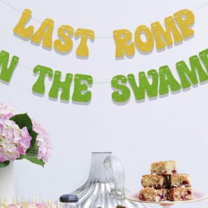 Last Romp in The Swamp Banner,Swamp Theme Party Decor,Bachelorette Party Decorations,Funny Swamp Bridal Shower Party Decor Supplies Gold & Green