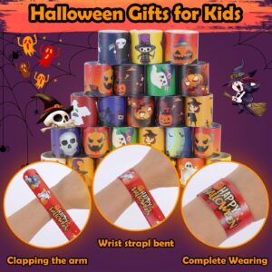 Halloween Slap Bracelets 36 PCS Bulk Party Favors for Kids Pumpkin Ghost Snap Bracelet Party Supplies Halloween Goodie Bag Fillers Classroom Prizes Toys Halloween Gifts for Girls Boys