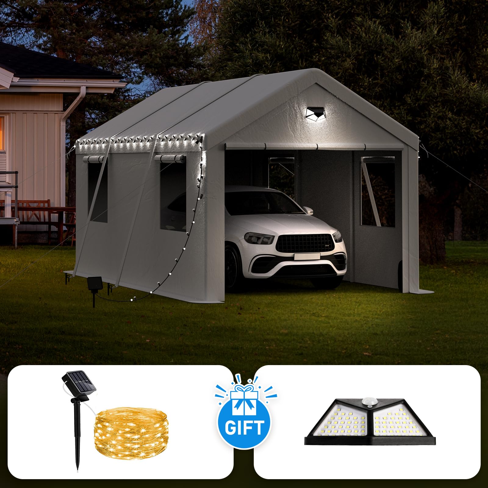 Carport Canopy 10x16 Heavy Duty, Carport Canopy, Portable Car Port Garage, Car Shelter All Weather, White